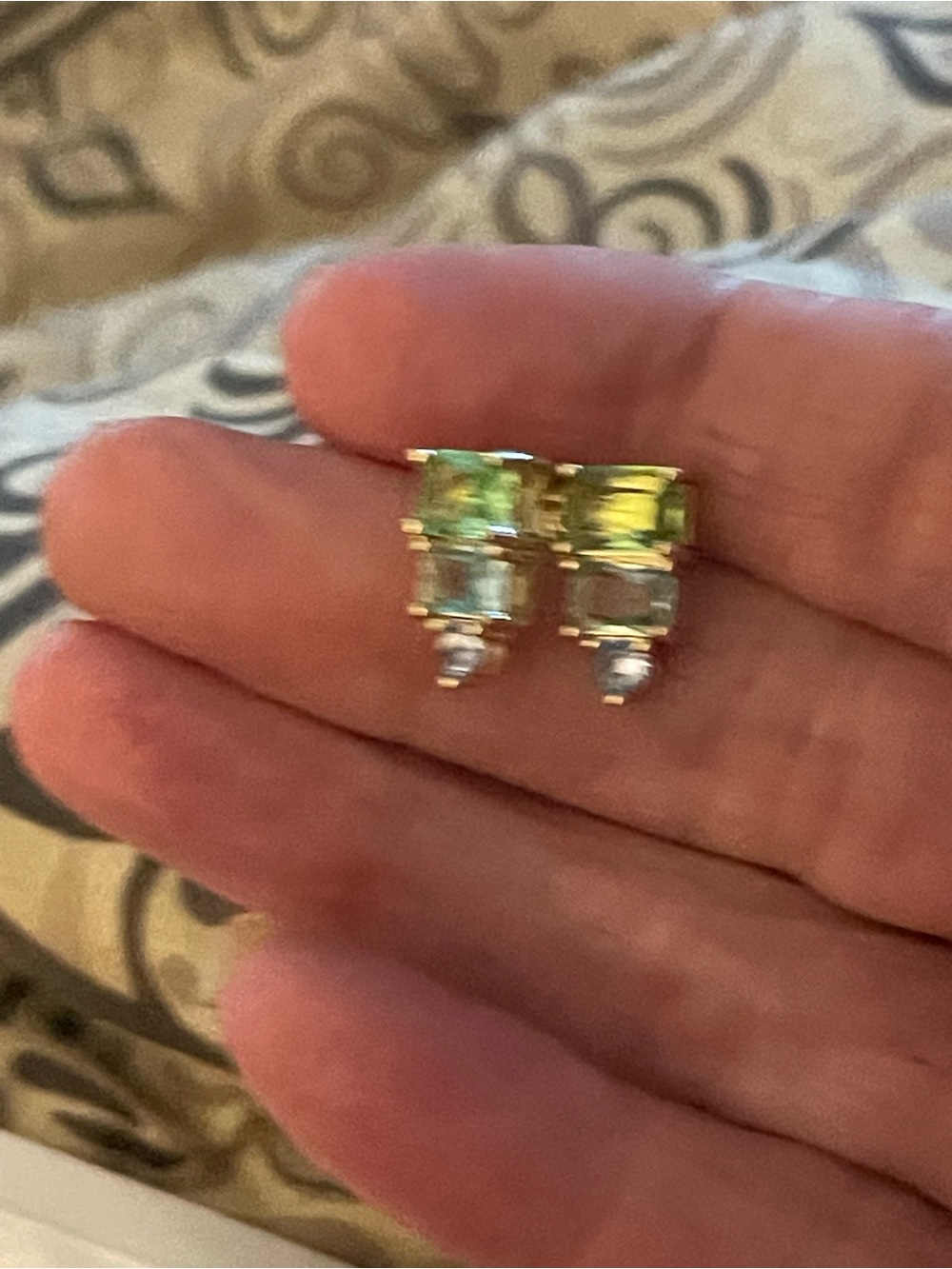Green Crystal Drop Earrings - Women Jewelry New